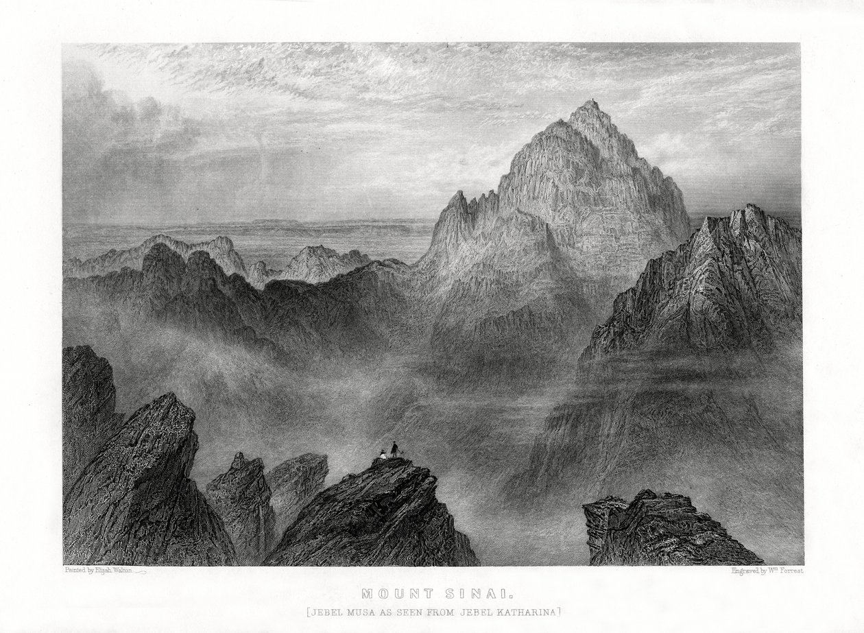 Sínai-hegy: Jebel Musa a Jebel Katharina képében, 1887. alkotó: W. Forrest