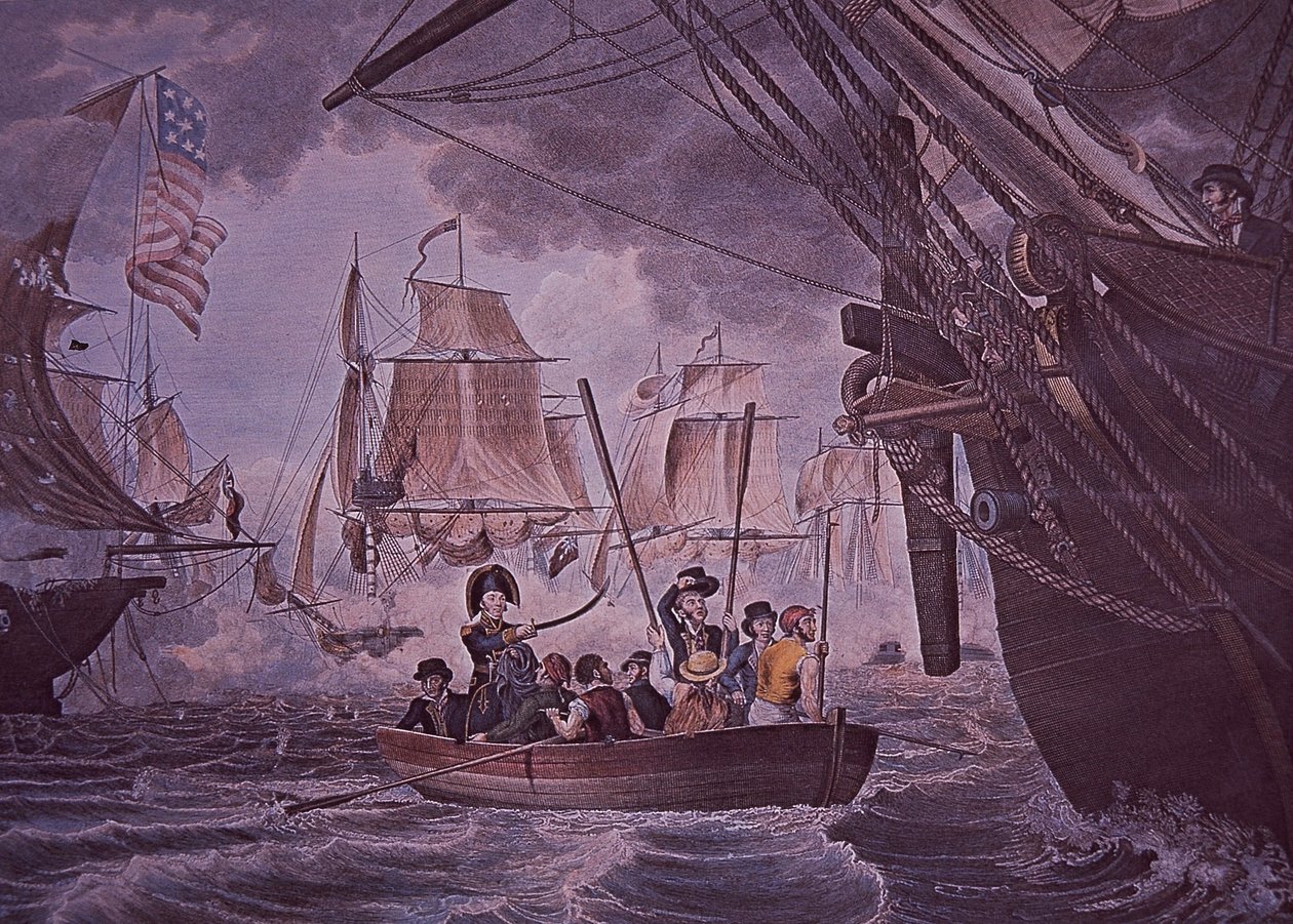Erie-tói csata (színes litó) alkotó: John Ward Dunsmore