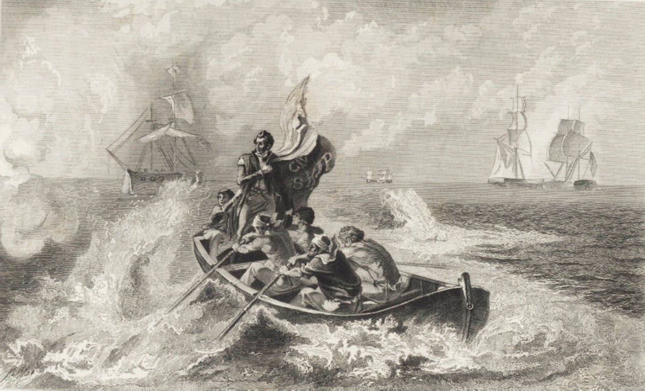Erie-tói csata (litho) alkotó: John Ward Dunsmore