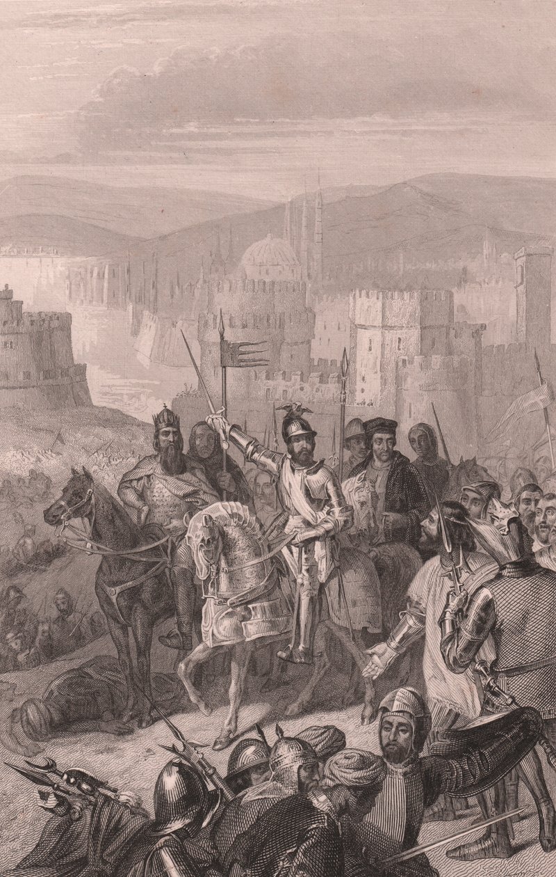 De Boucicault marsall kényszeríti Bayezid szultánt, hogy hagyja abba Konstantinápoly ostromát alkotó: John Ward Dunsmore