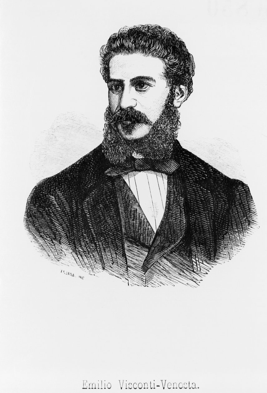Emilio, Visconti-Venosta márki (1829-1914), hazafi, olasz államférfi és diplomata portréja, aki az Olasz Királyság szenátora és külügyminisztere volt alkotó: John Ward Dunsmore