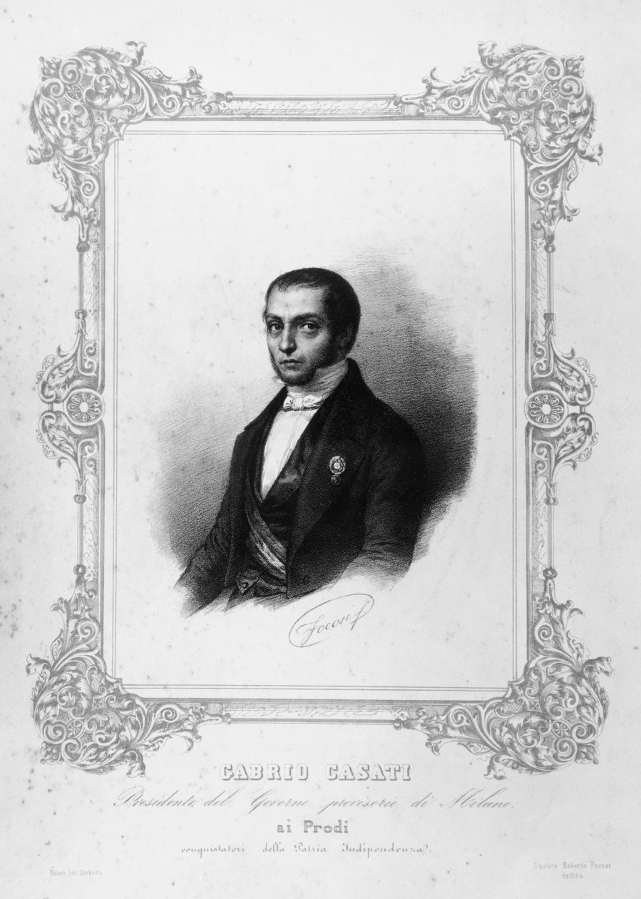 Gabrio Casati (1798-1873), olasz politikus, a Szardíniai Királyság miniszterelnöke portréja, metszet alkotó: John Ward Dunsmore