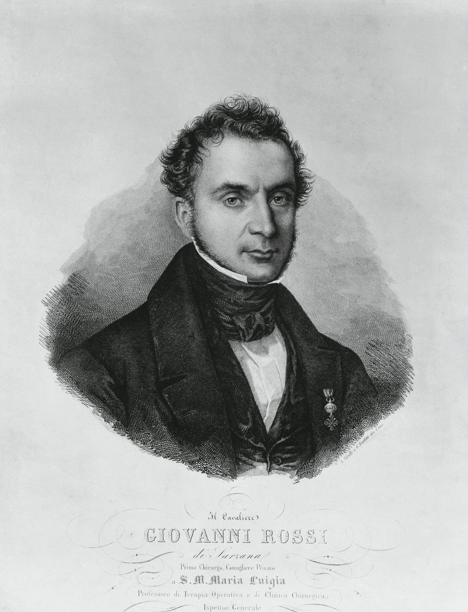 Giovanni Rossi (XIX. század) olasz sebész portréja, metszet Enrico Bandini festménye nyomán (1807-1888) alkotó: John Ward Dunsmore