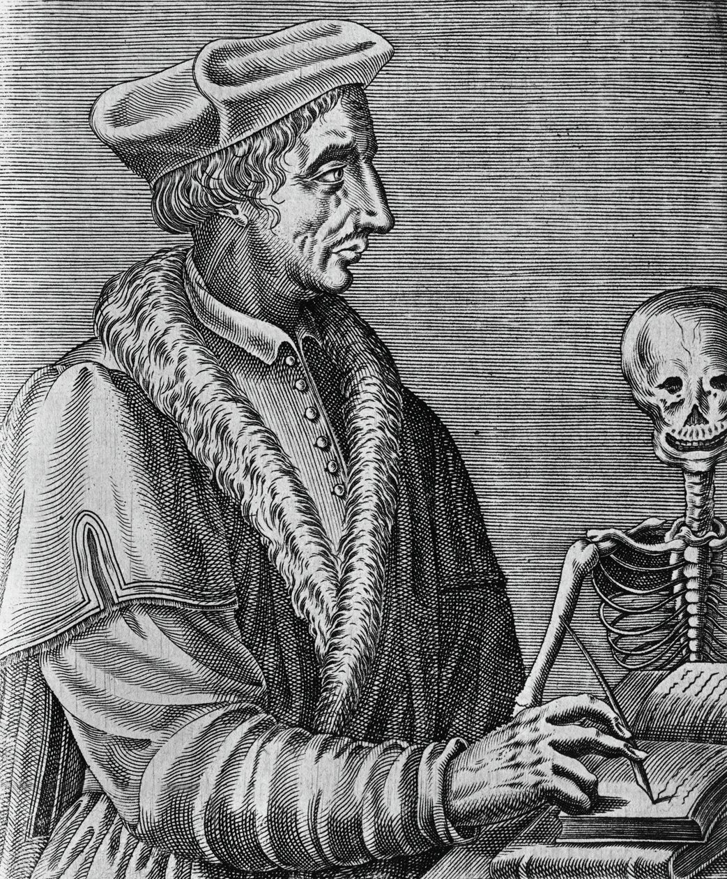 Jean Francois Fernel (1497-1558) francia orvos, csillagász és matematikus portréja, Nicolas II de Larmessin (kb. 1638-1694) metszete alkotó: John Ward Dunsmore