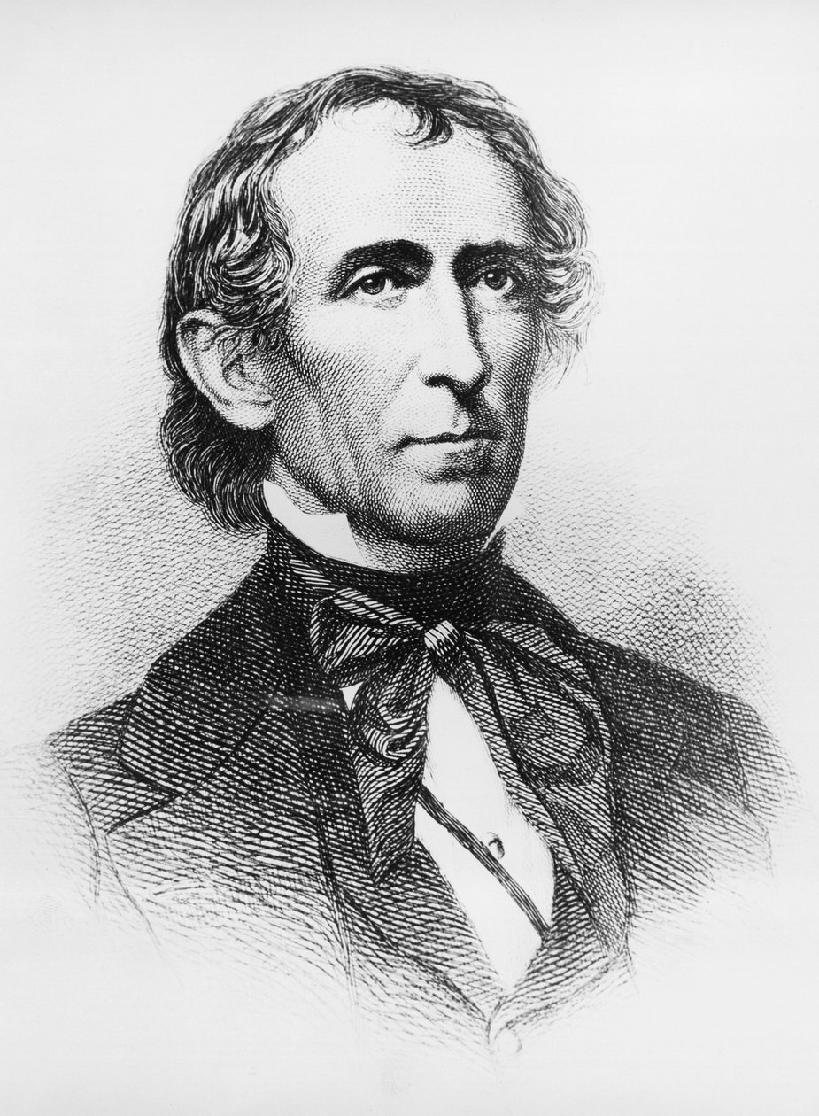 John Tyler (1790-1862), amerikai ügyvéd és politikus portréja, aki 1841 és 1845 között az Egyesült Államok 10. elnökeként szolgált, dagerrotípia utáni metszet alkotó: John Ward Dunsmore