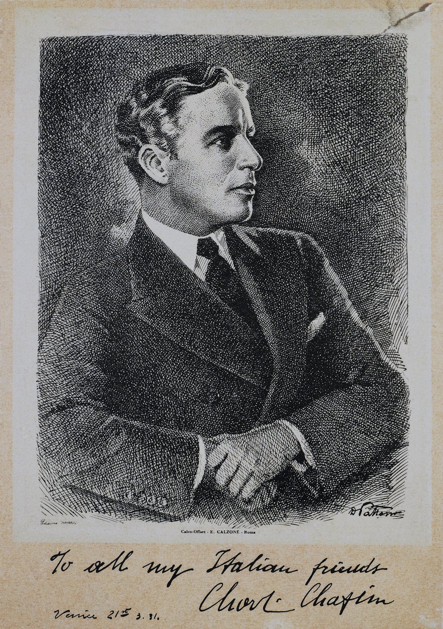Sir Charles Spencer Chaplin (1889-1977) angol színész és rendező portréja alkotó: John Ward Dunsmore