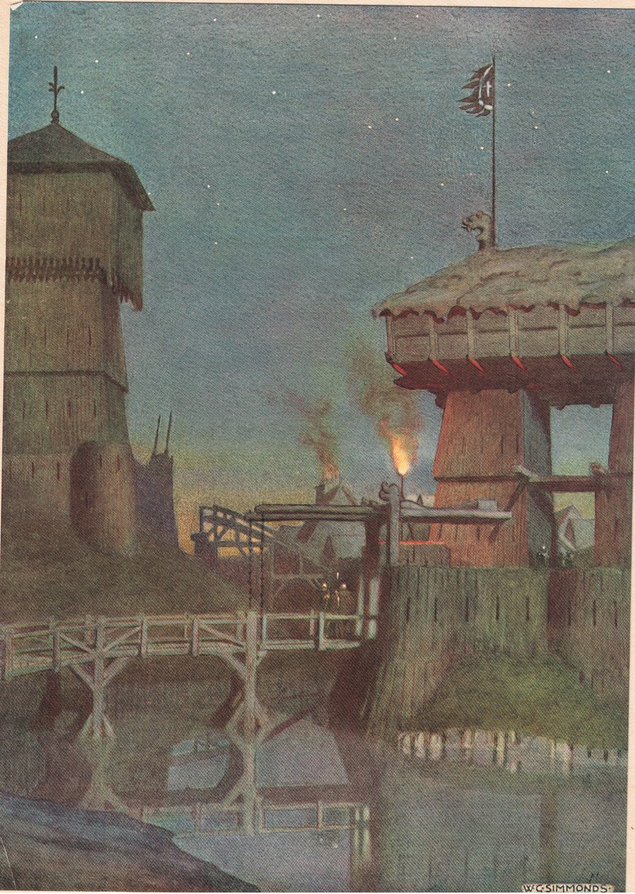 Elsinore, William Shakespeare Hamletéből, a Hodder und Stoughton kiadása 1915-ben alkotó: W. G. Simmonds