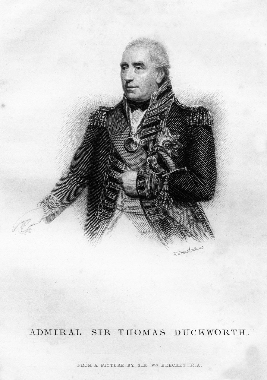 Sir John Thomas Duckworth 1747-1817, brit tengerésztiszt, 1837. alkotó: W. Greatbatch