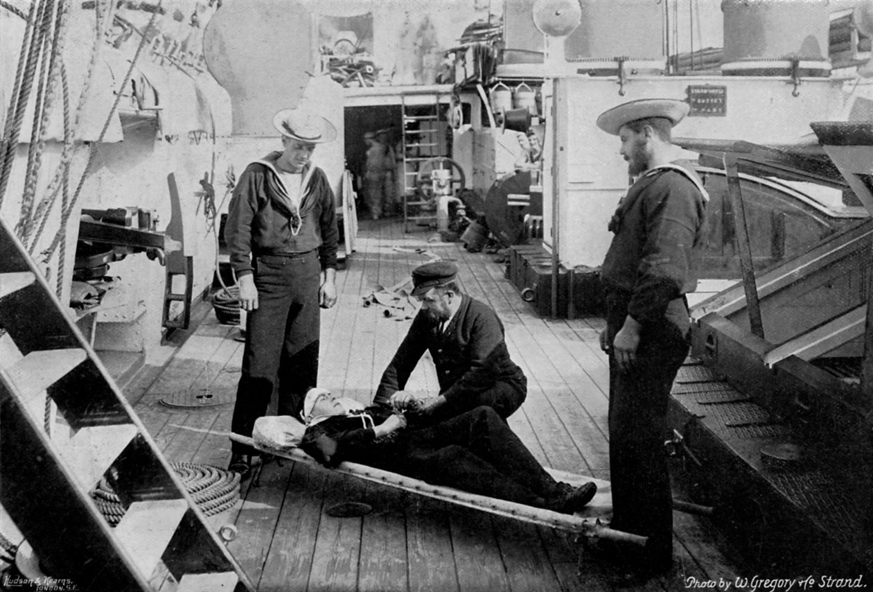 Mentőgyakorlat a HMS Tartar cirkáló fedélzetén, 1896. alkotó: W Gregory