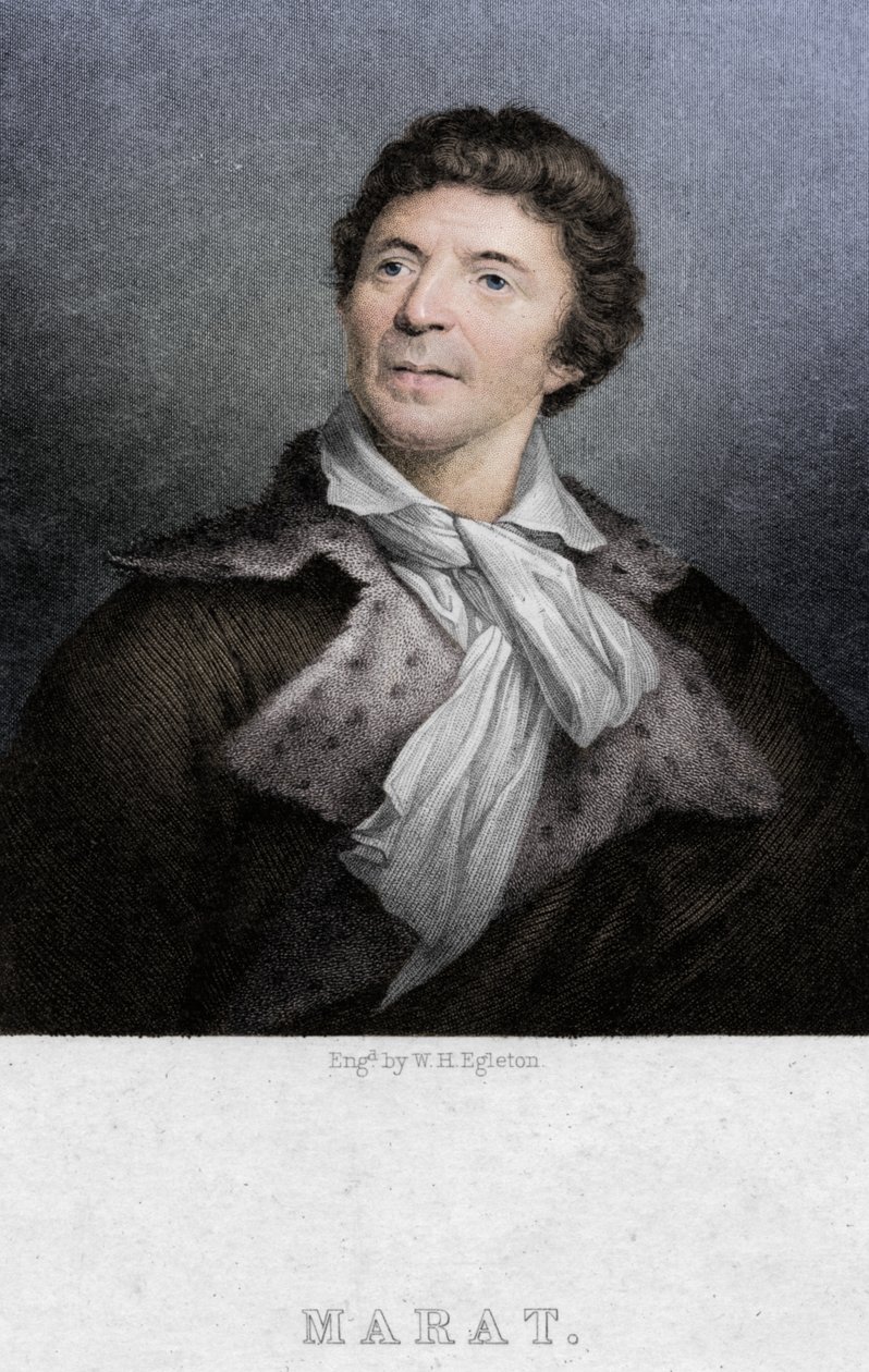 Jean-Paul Marat 1743-1793, orvos, tudós és politikai teoretikus, 1830 alkotó: W. H. Egleton