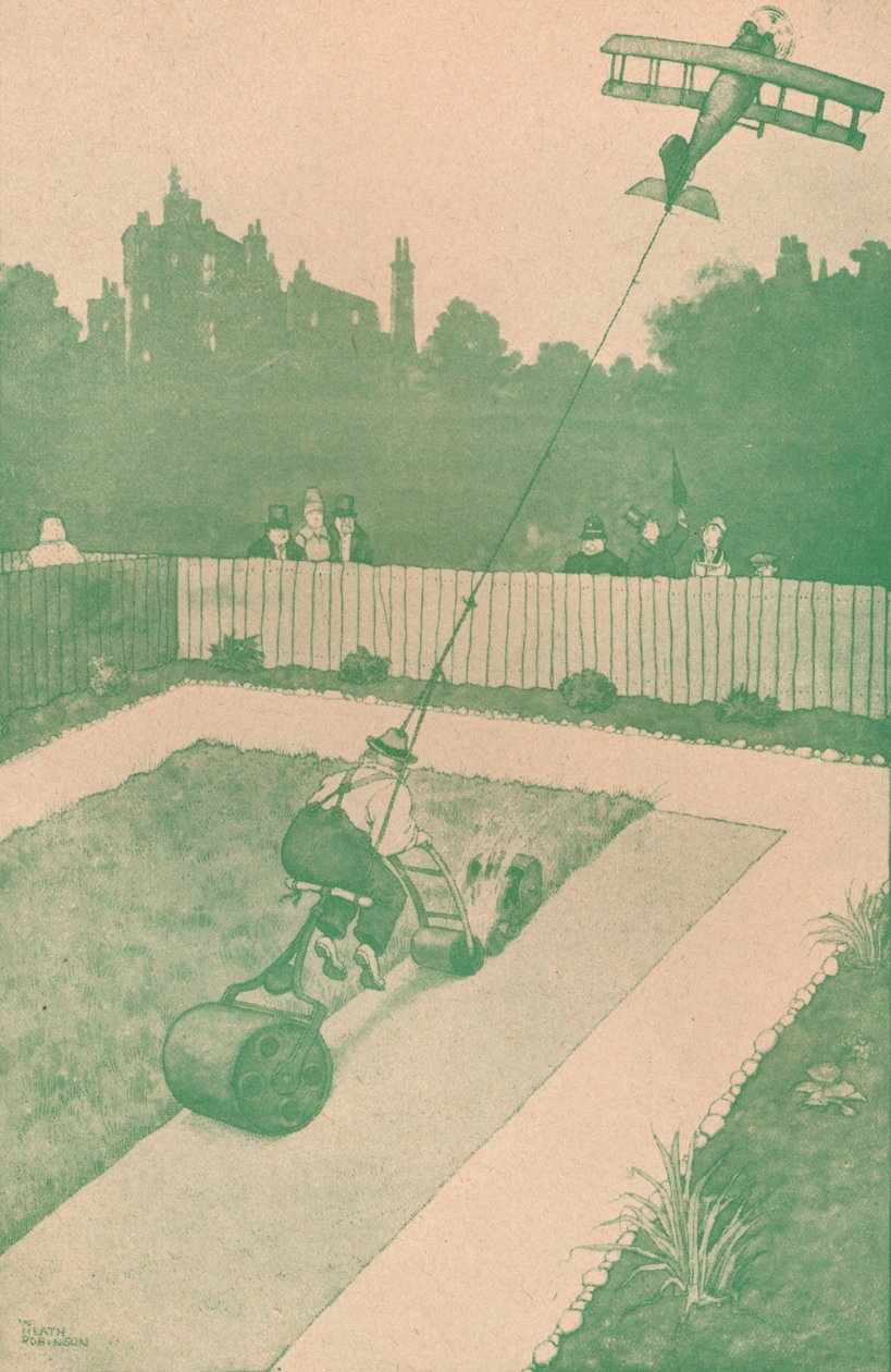 Tipp a szabadságon lévő repülős otthonhoz, 1918 1919 alkotó: William Heath Robinson