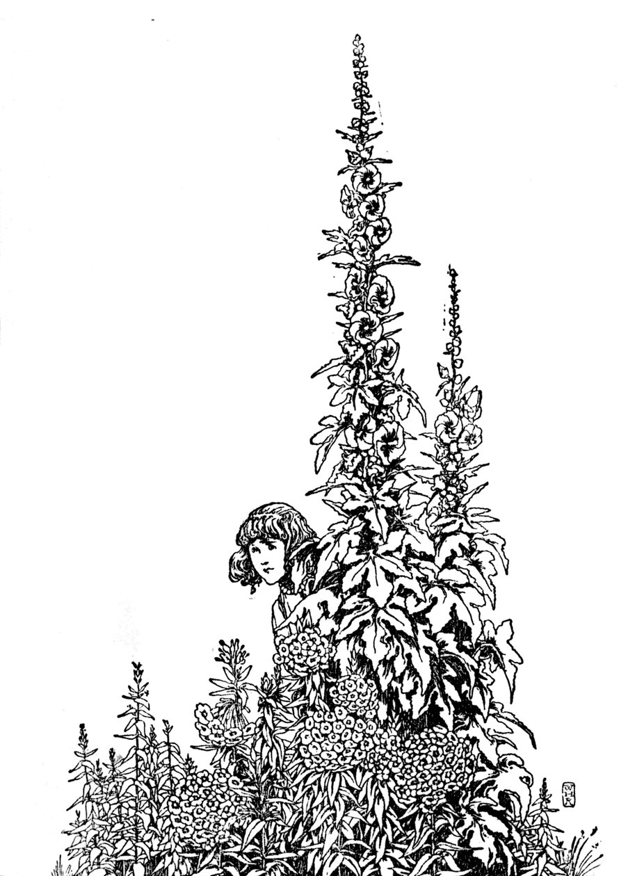 Gerda tudott minden virágot a kertben, 1930 alkotó: William Heath Robinson