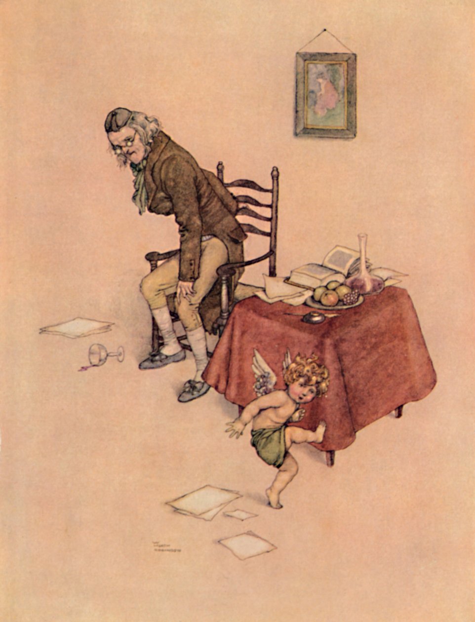 Leugrott az öregek öléből, és körülötte táncolt a padlón, c1930 alkotó: William Heath Robinson