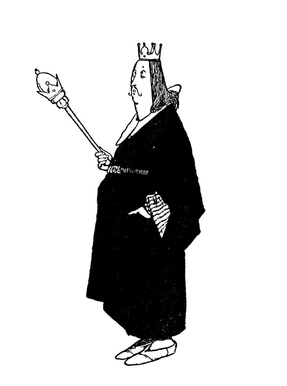 Nem mondok semmit a jelenért, jegyezte meg a király, 1930 alkotó: William Heath Robinson