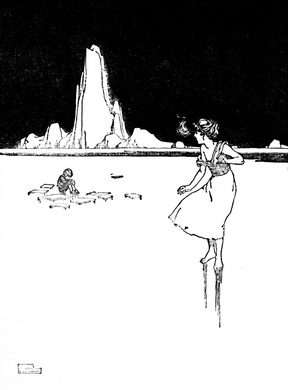 Belépett a nagy, hideg, üres terembe, 1930 alkotó: William Heath Robinson