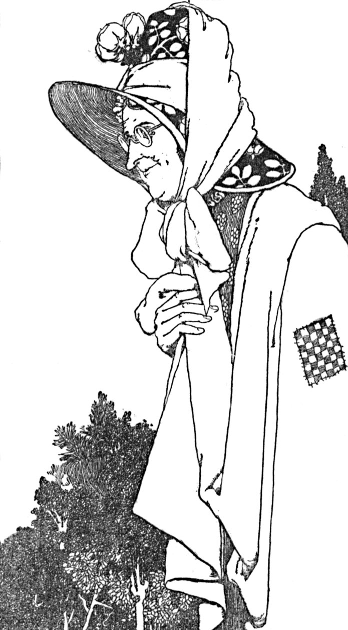 Nagy kalapot viselt, rajta a legszebb virágokkal, 1930 alkotó: William Heath Robinson