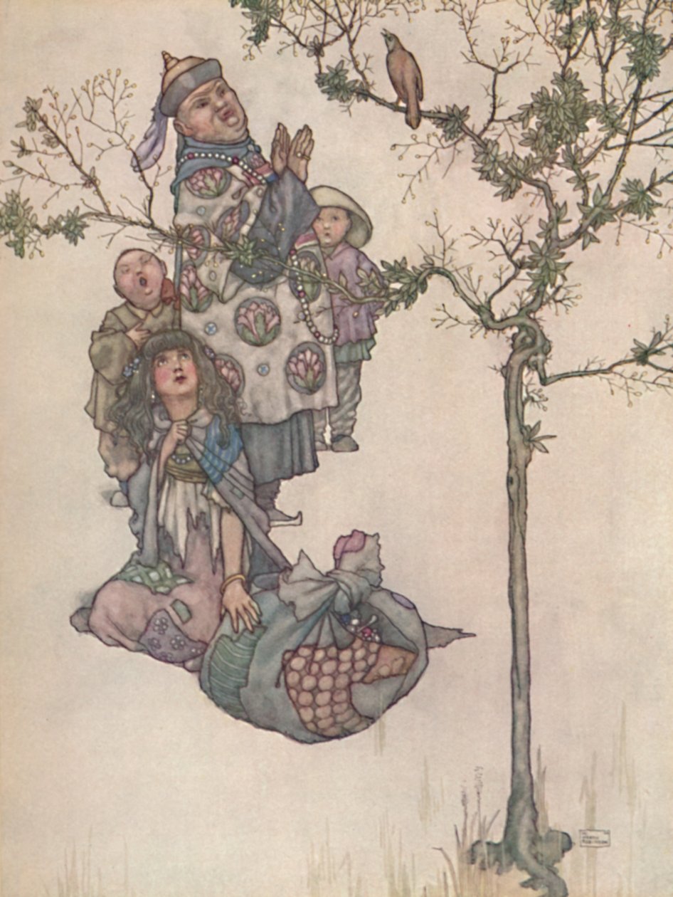 Aztán elkezdődött a The Nightingale To Sing, 1930 alkotó: William Heath Robinson
