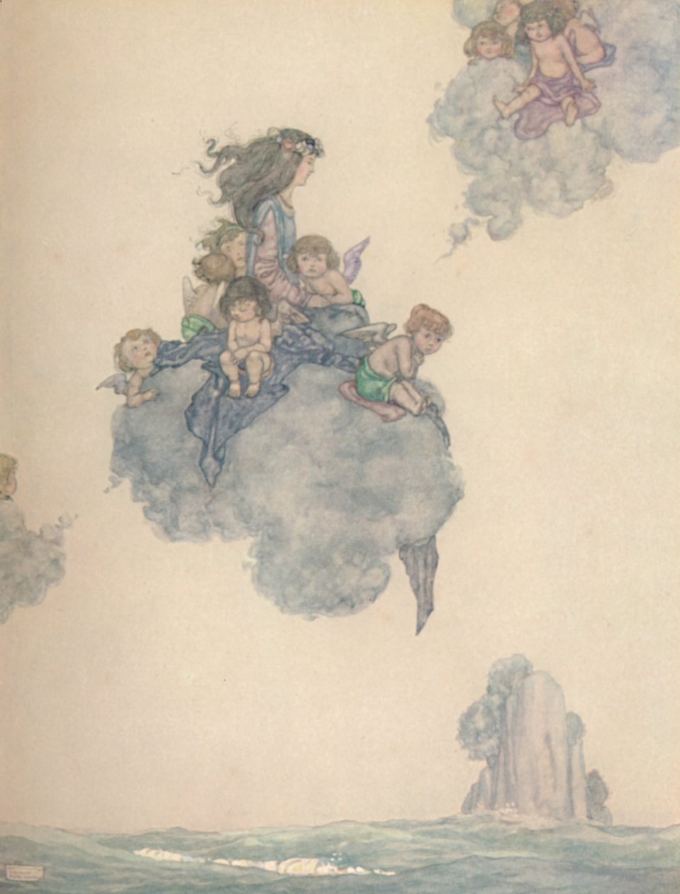 A levegő többi gyermekével, magasan a rózsás felhő felett szárnyalva, 1930 alkotó: William Heath Robinson