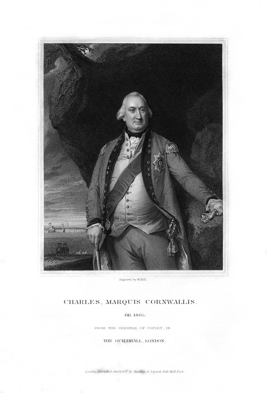 Charles Cornwallis, Cornwallis 1. márquess, angol katonai parancsnok, 1832. alkotó: W. Holl