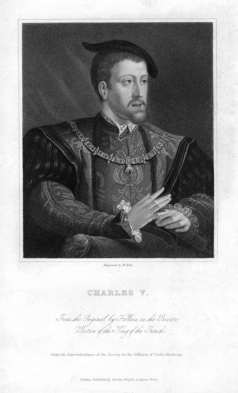 V. Károly, római római császár, 19. század. alkotó: W. Holl