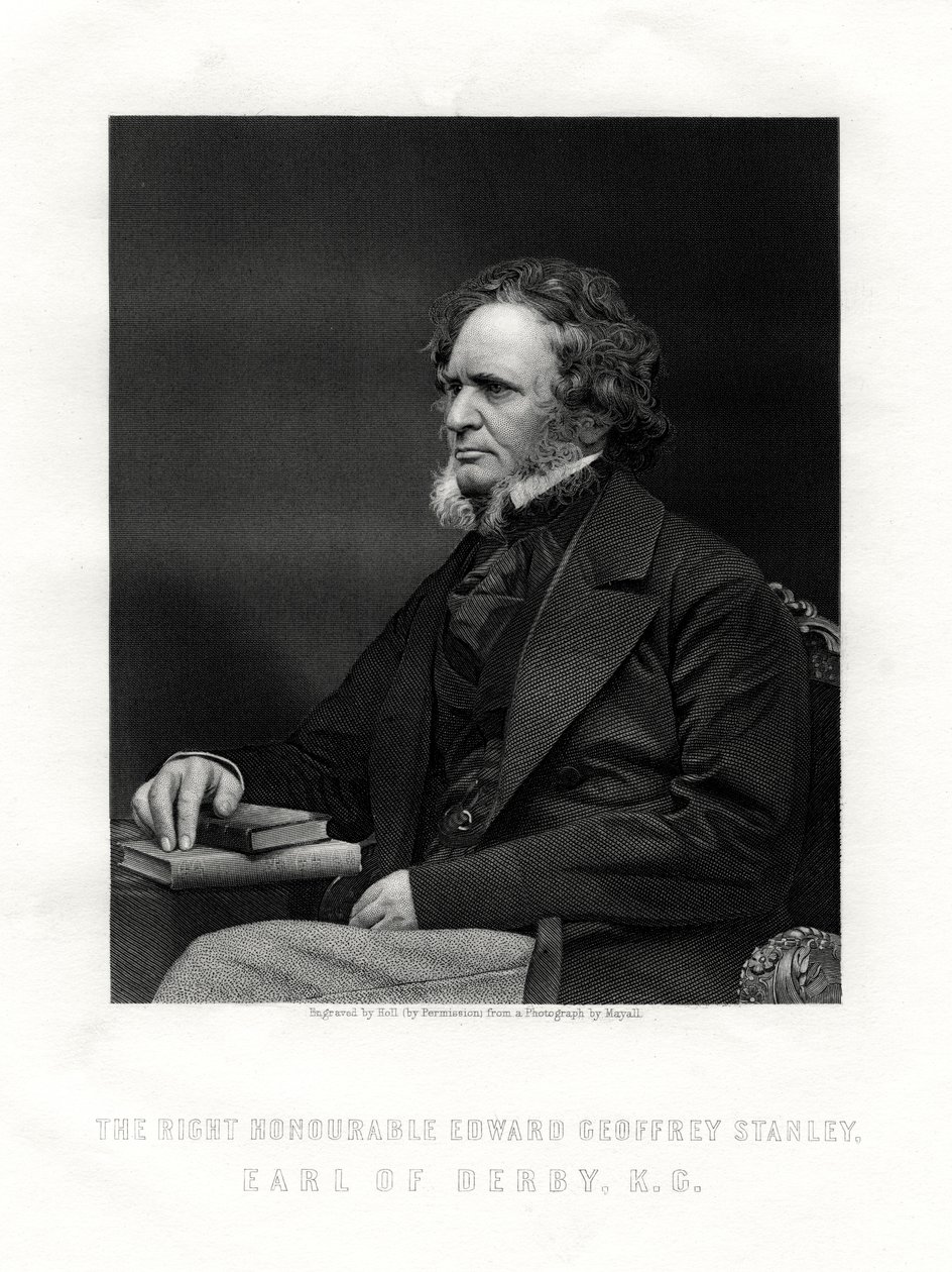 Edward Geoffrey Smith-Stanley, Derby 14. grófja, brit államférfi, 1850-1899. alkotó: W. Holl