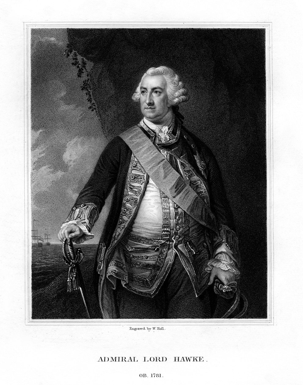 Edward Hawke, 1. Hawke báró, brit admirális, 1833. alkotó: W. Holl