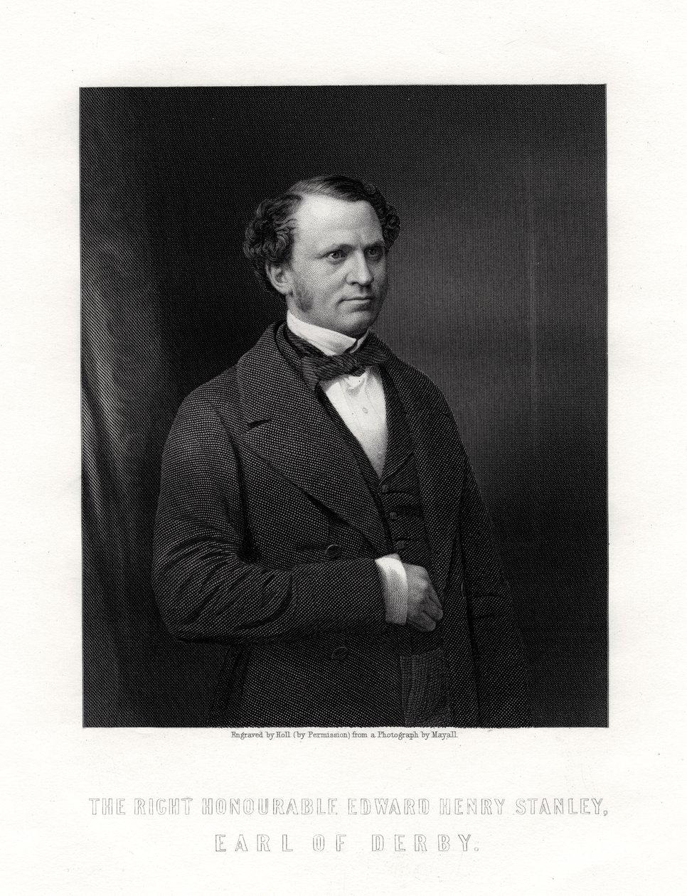 Edward Henry Stanley, Derby 15. grófja, brit államférfi, 19. század közepe-vége. alkotó: W. Holl