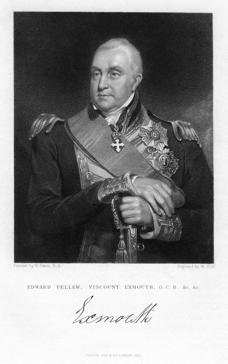Edward Pellew, Exmouth 1. vikomtja, brit haditengerészeti tiszt, 1831. alkotó: W. Holl