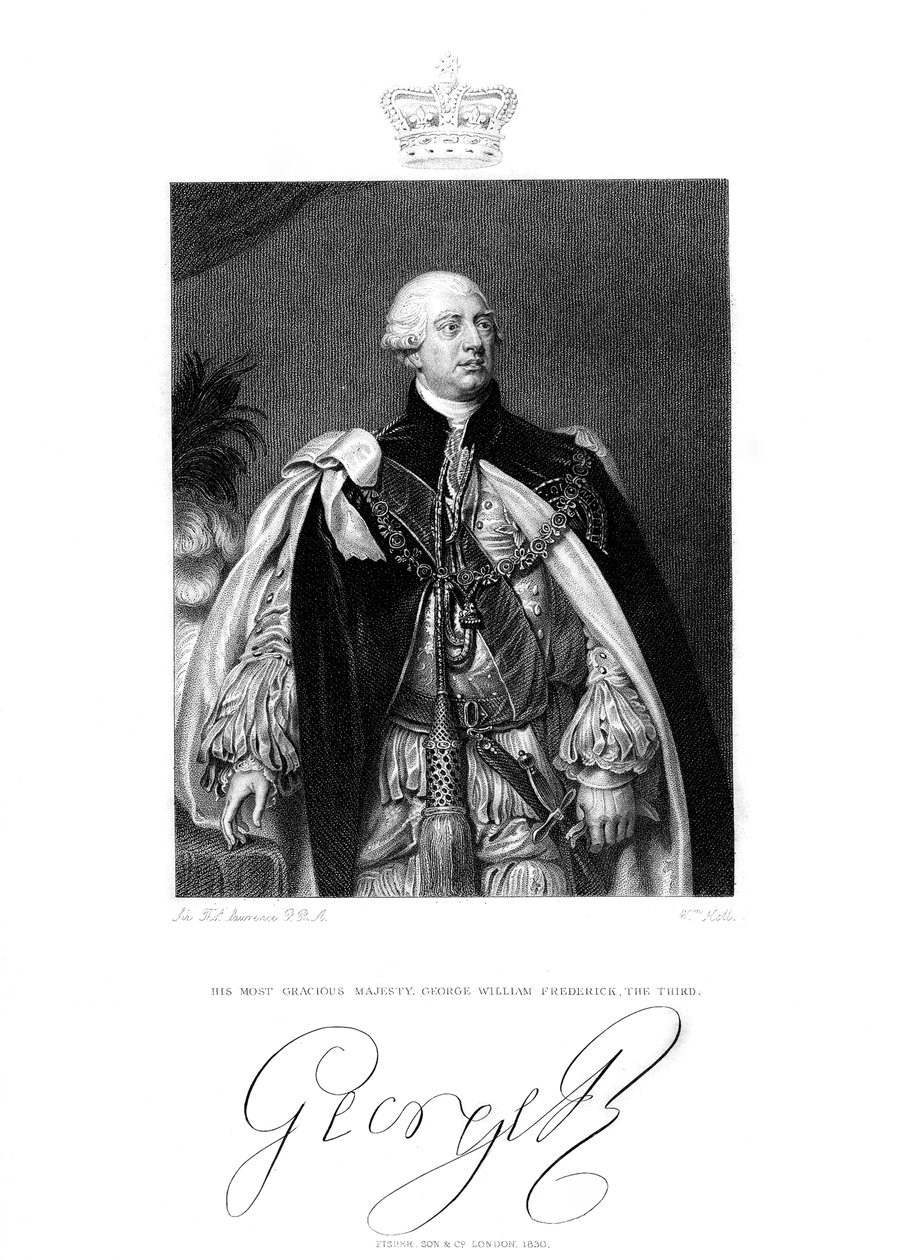 III. György, Nagy-Britannia és Írország királya, 19. század. alkotó: W. Holl