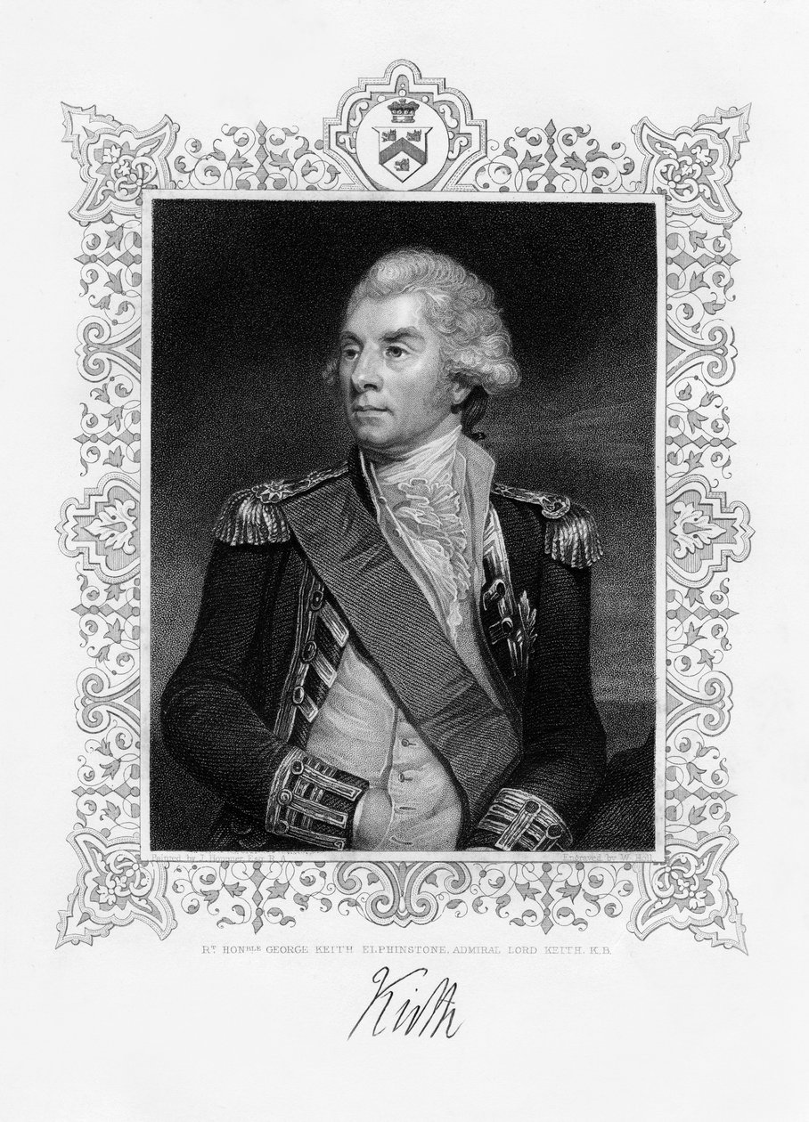 George Keith Elphinstone, Keith 1. vikomt, brit admirális, 19. század. alkotó: W. Holl