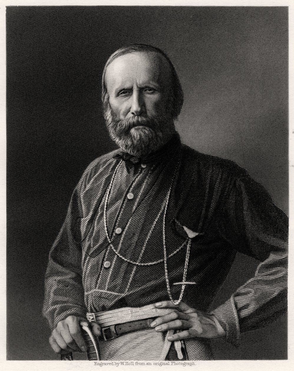 Giuseppe Garibaldi, olasz hazafi, XIX alkotó: W. Holl