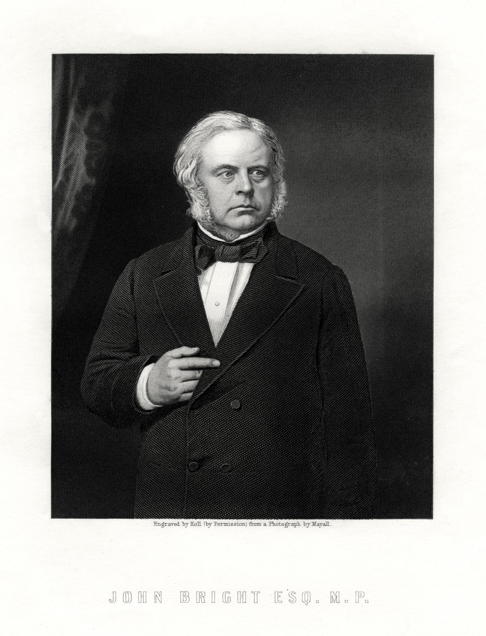 John Bright, brit radikális és liberális államférfi, 19. század. alkotó: W. Holl