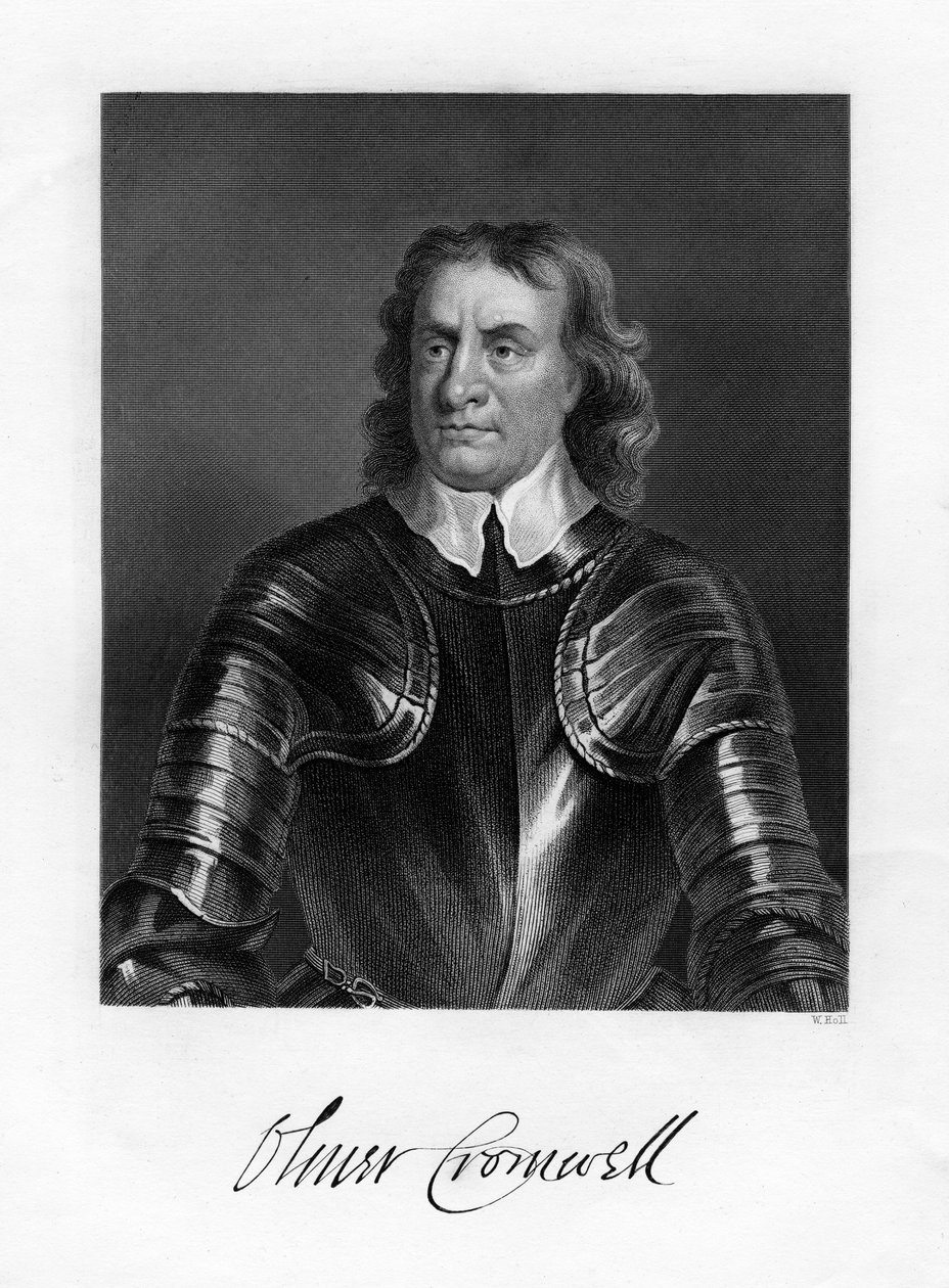 Oliver Cromwell, angol katona és államférfi, 19. század alkotó: W. Holl
