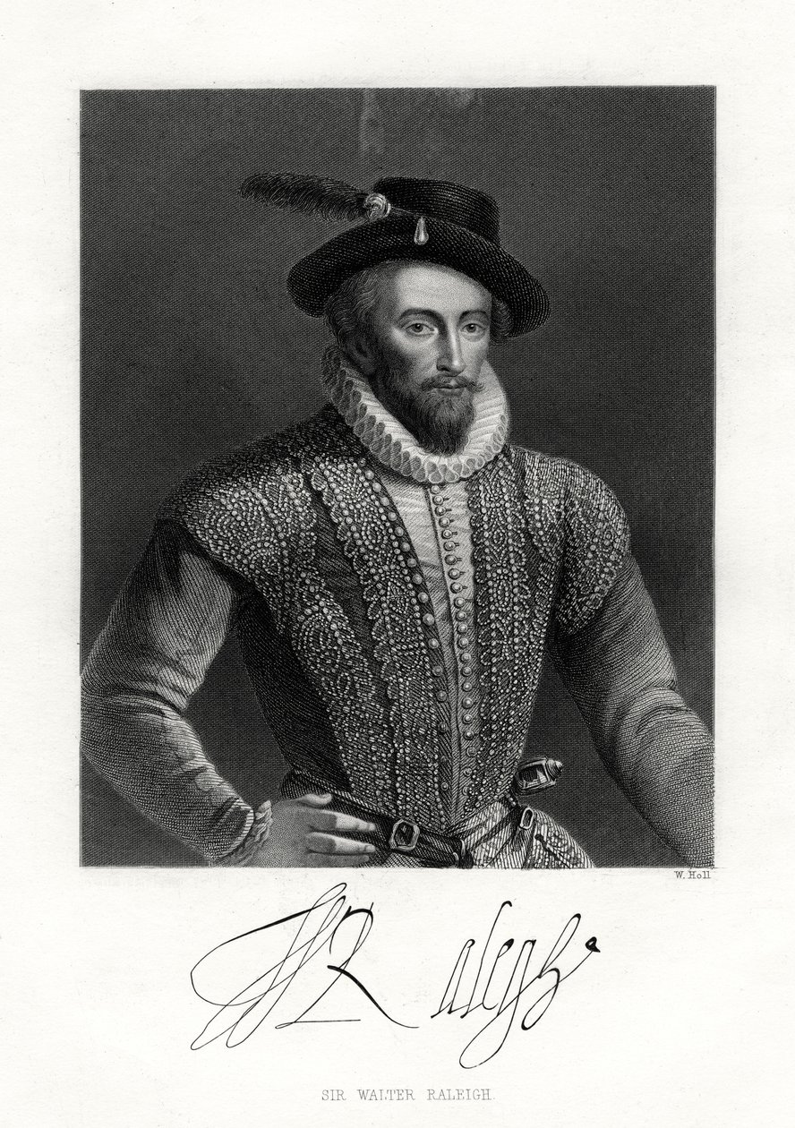 Sir Walter Raleigh, 19. század alkotó: W. Holl