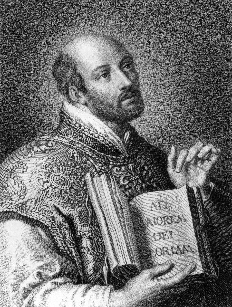 Loyolai Szent Ignác, a 16. századi spanyol katona és a jezsuiták alapítója, 1836. alkotó: W. Holl