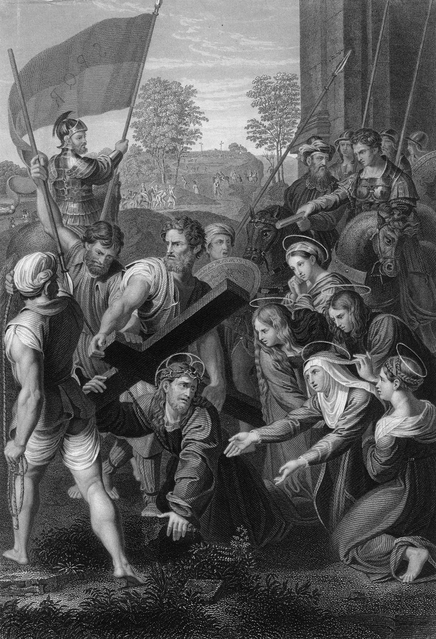 A bukás a kálváriához vezető úton, 1820-as évek. alkotó: W. Holl