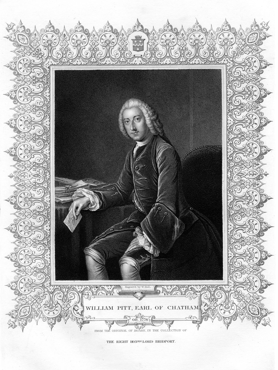 William Pitt, Chatham 1. grófja, brit whig államférfi, 19. század. alkotó: W. Holl