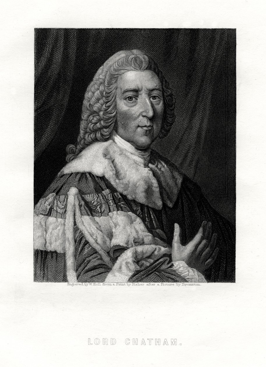 William Pitt, Chatham 1. grófja, brit whig államférfi, 19. század. alkotó: W. Holl