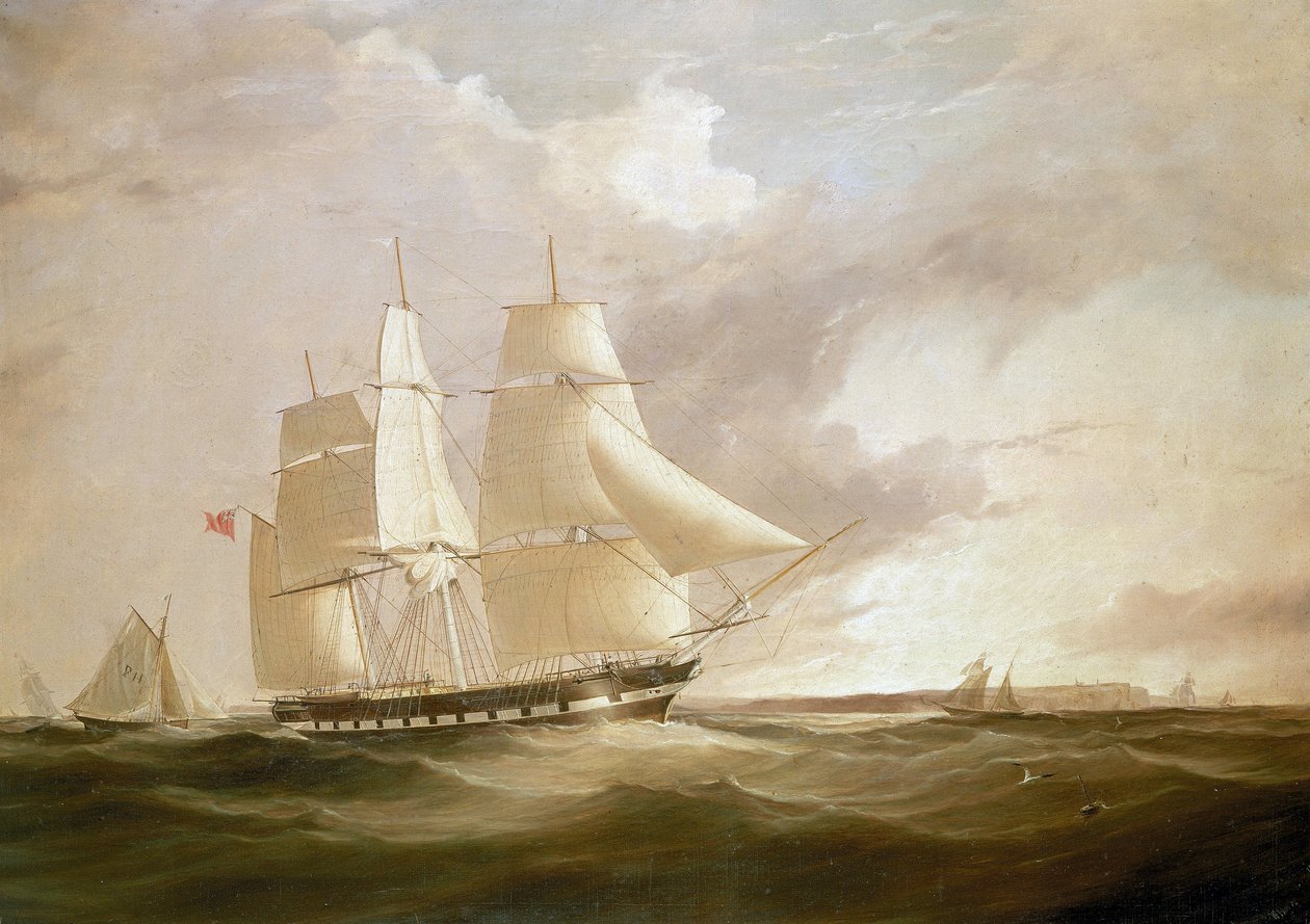 A Sir George Seymour hajó. Olaj, vászon alkotó: W. Howard