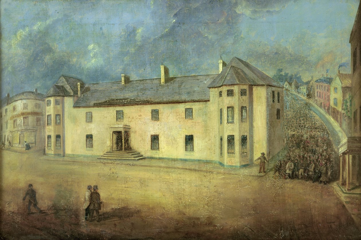 Chartisták megtámadták a Westgate Hotelt, Newport 1839. november 4-én alkotó: W. Howell