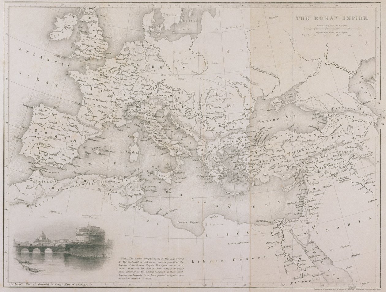 A Római Birodalom, 1850 körül alkotó: W Hughes