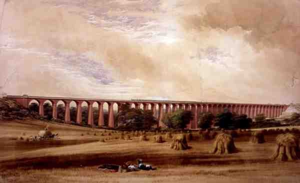 Welwyn viadukt, 1850 körül (akvarell, papír) alkotó: W. Humber