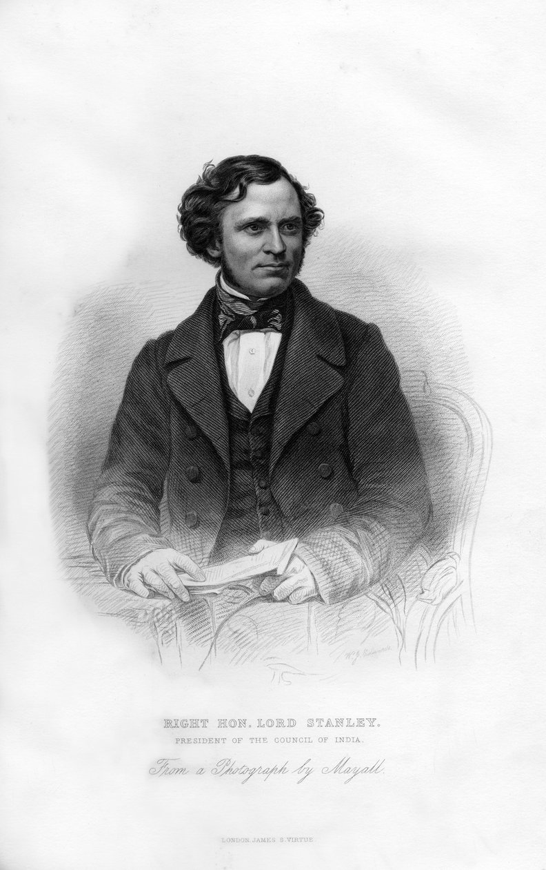 Edward Henry Stanley, Derby 15. grófja, 1826-1893, brit államférfi, XIX. alkotó: W. J. Edwards