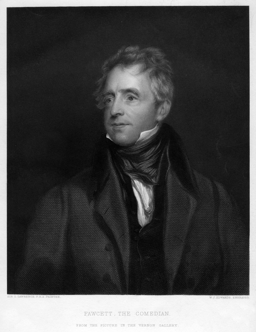 Fawcett, a komikus, 1828 19. század alkotó: W. J. Edwards