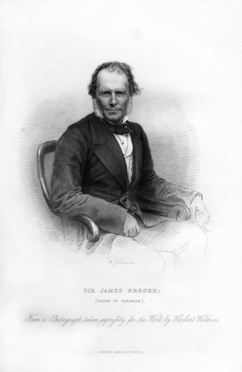 Sir James Brooke, Sarawak Rajah, 19. század. alkotó: W. J. Edwards