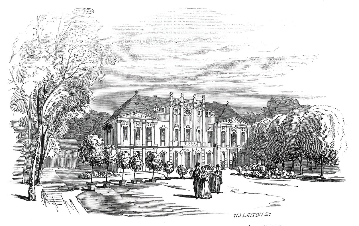Tenneburgi palota – Őfelsége Albert herceg rajzából, 1845. alkotó: W. J. Linton