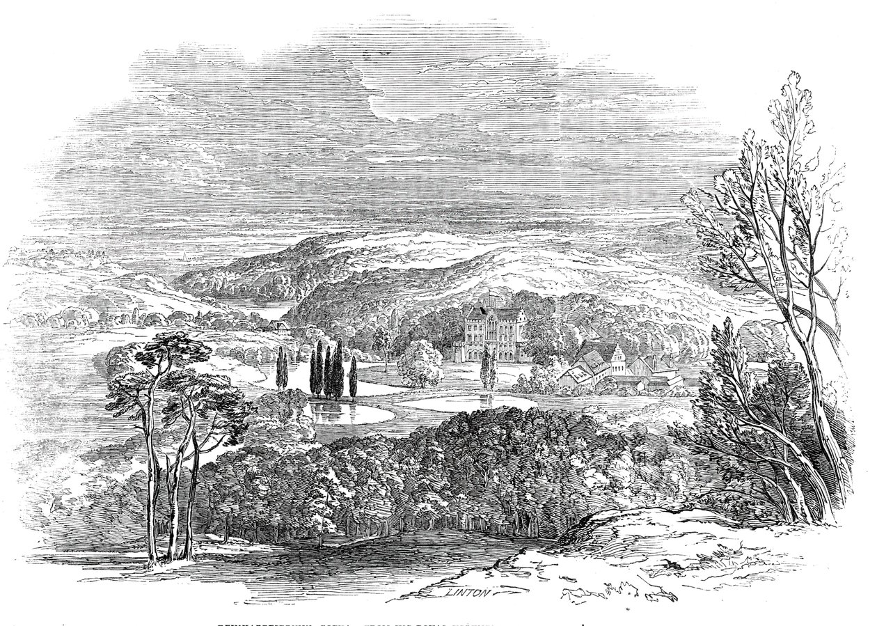 Reinhardsbrunn, Gotha – Őfelsége Albert herceg rajzából, 1845. alkotó: W. J. Linton