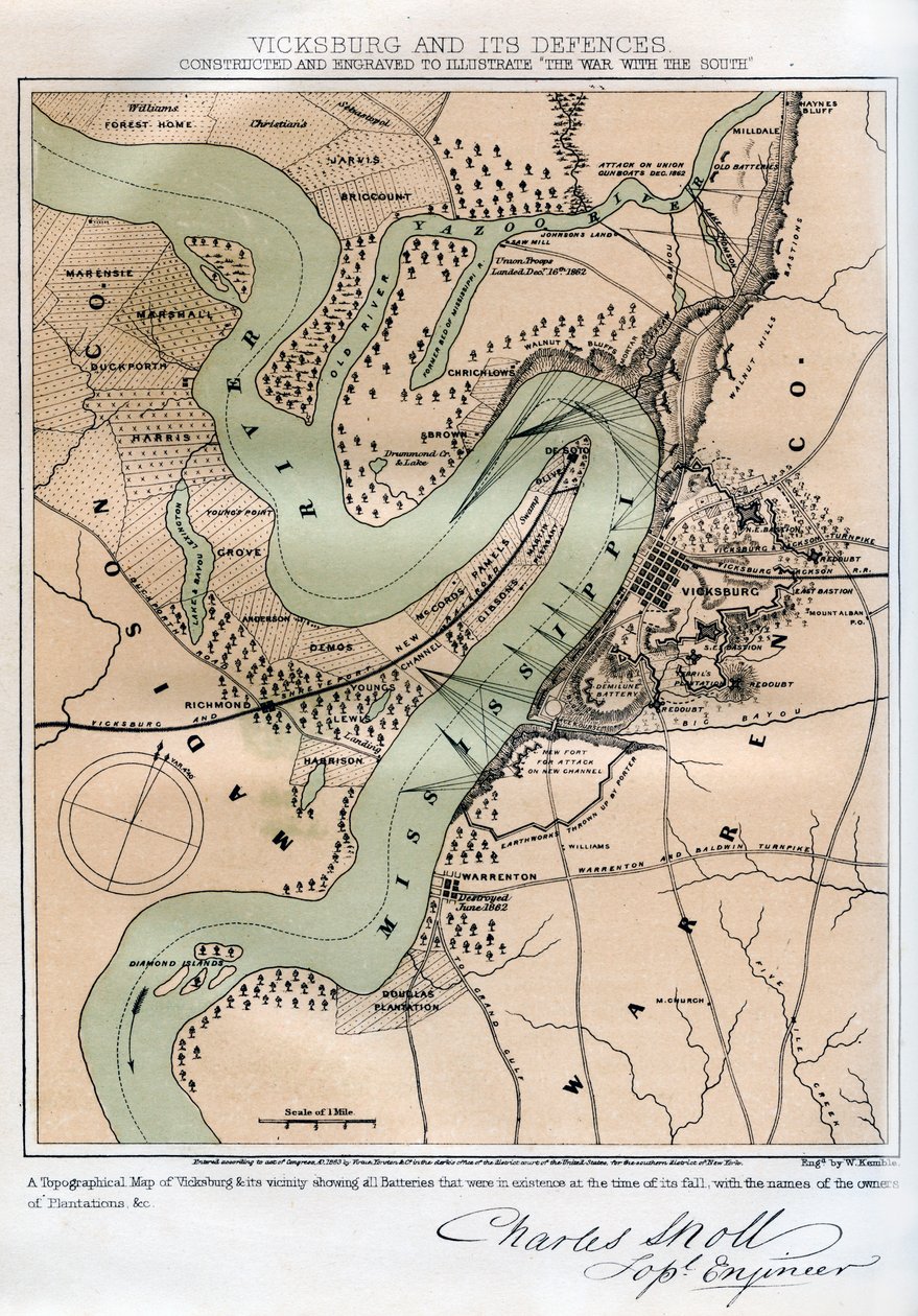 Vicksburg, Mississippi és védelme, 1862-1867. alkotó: W Kemble