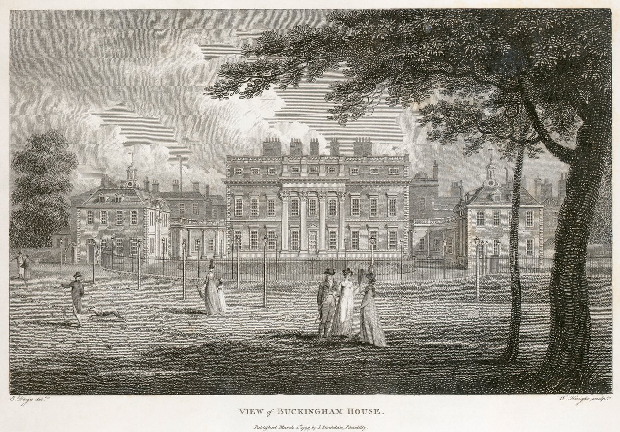 Buckingham House, Westminster, London, 1799 alkotó: W Knight
