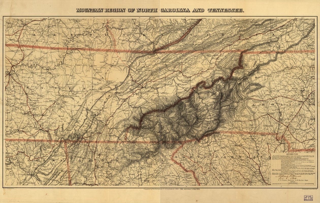 Észak-Karolina és Tennessee hegyvidéki régiója. alkotó: W. L.; Lindenkohl Nickolson